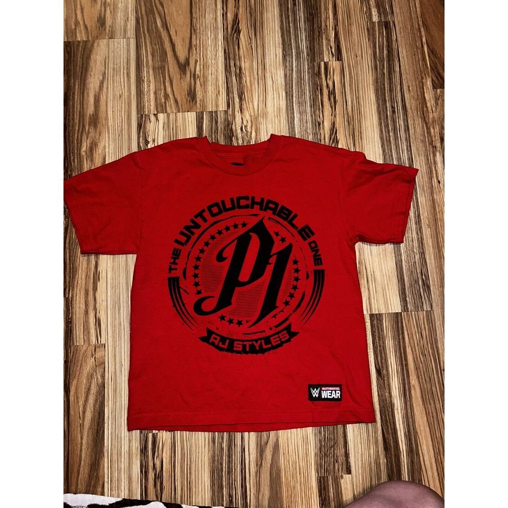 WWE The Untouchable One‎ AJ Styles t shirt Graphic Tee SIZE Youth L